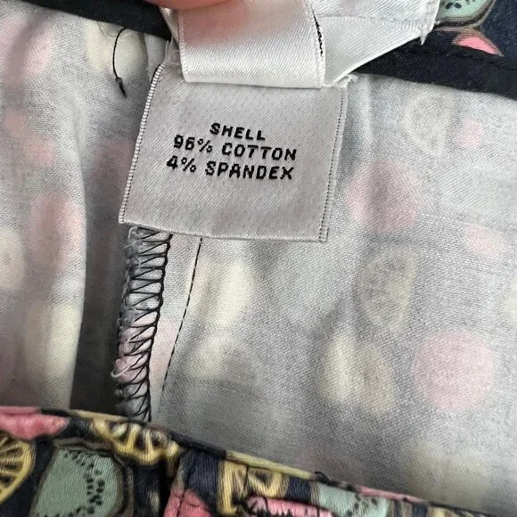 Talbots Cropped Pants With Fruit Slices Pattern Size 18 - Picture 8 of 8